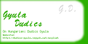 gyula dudics business card